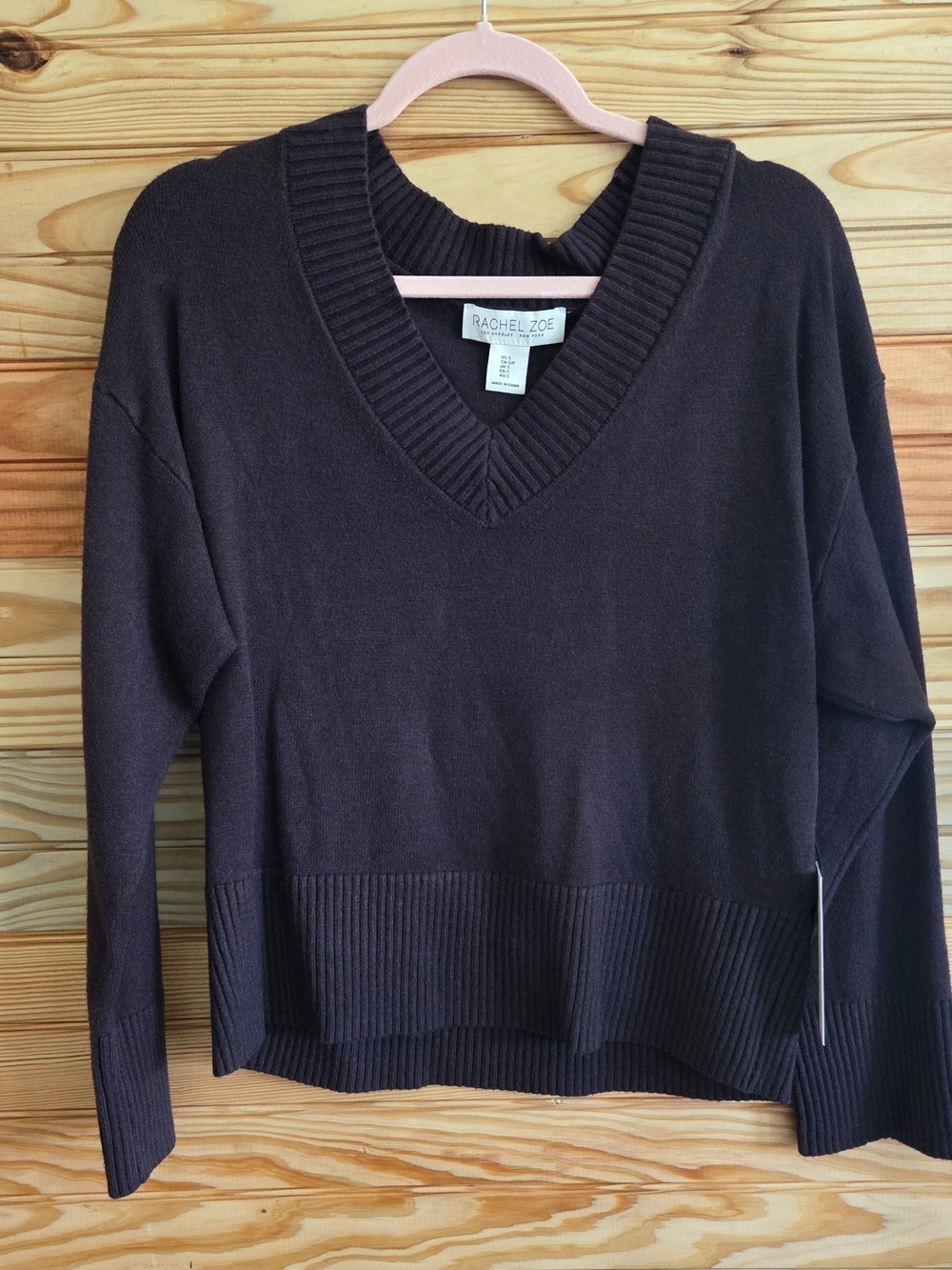 Rachel Zoe Women's V-Neck Sweater in Chocolate Brown